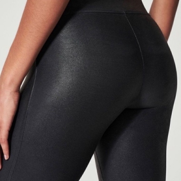 NWT - SPANX - Black Faux Leather Leggings - Size Small - ShapeWear - Minimalist - Picture 6 of 10
